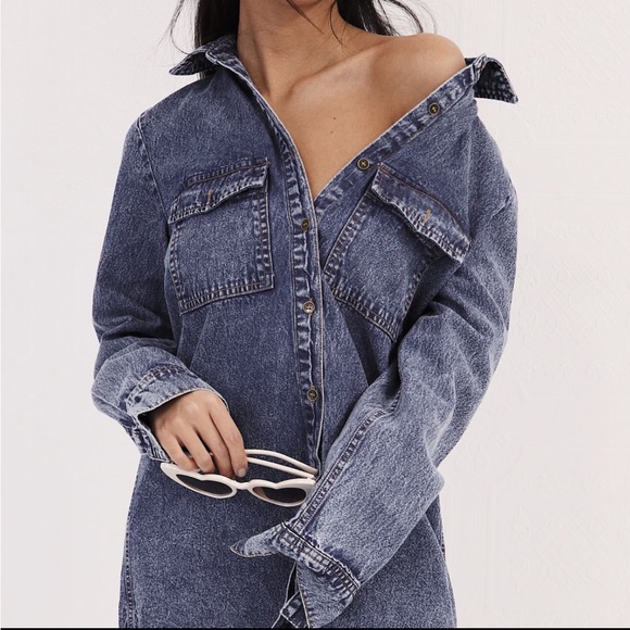 NWT CRYBABY DENIM SHIRT DRESS - Picture 3 of 11